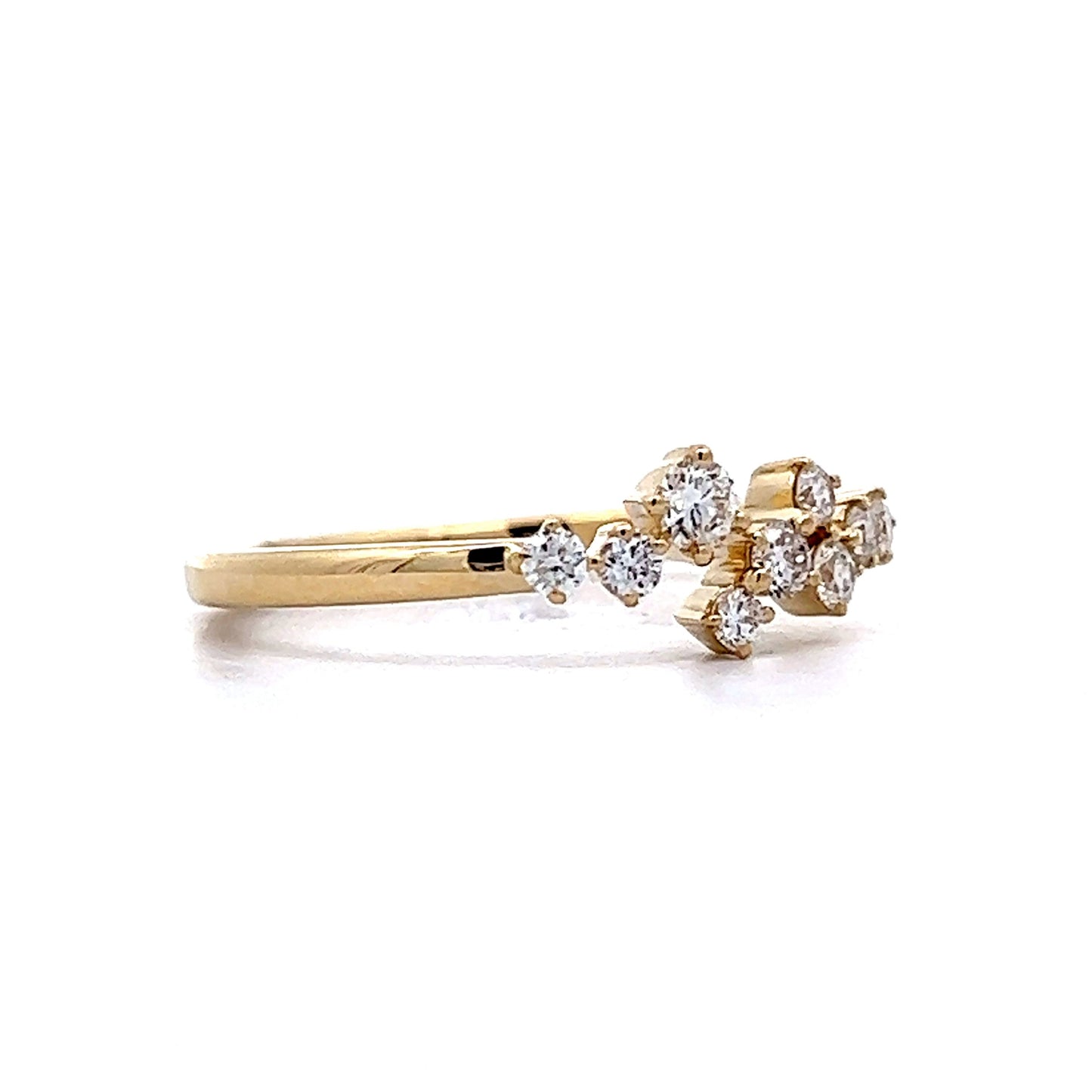 .29 Diamond Cluster Stacking Ring in 14k Yellow Gold