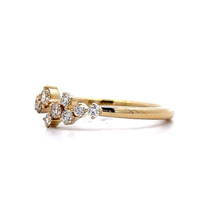 .29 Diamond Cluster Stacking Ring in 14k Yellow Gold