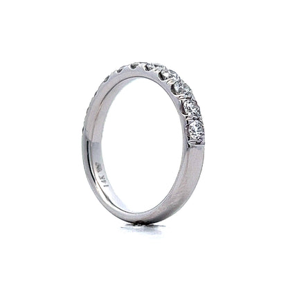 .91 Round Diamond Wedding Band in 14k White Gold