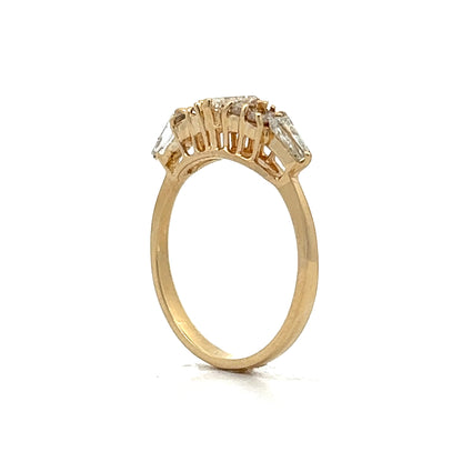 Baguette Diamond Stacking Cluster Ring in Yellow Gold