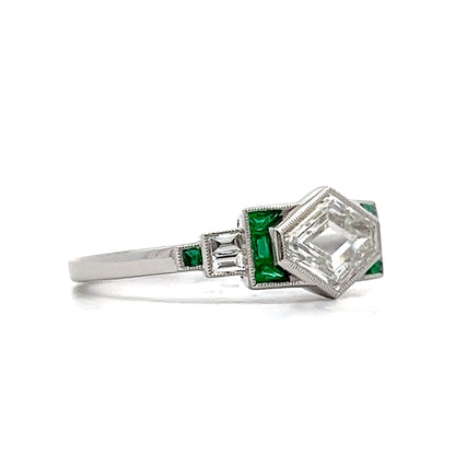 1.02 Lozenge Diamond Engagement Ring in Platinum