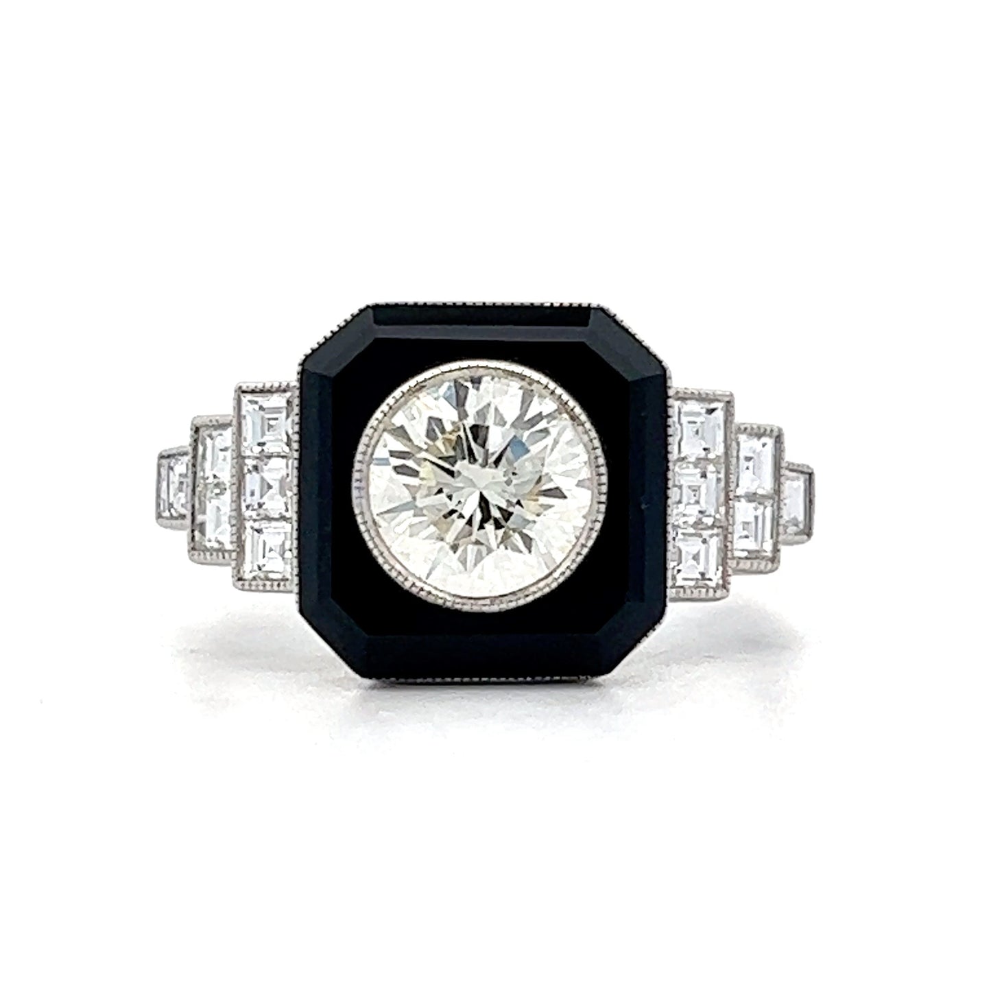 1.02 Transitional Cut Diamond Engagement Ring in Platinum