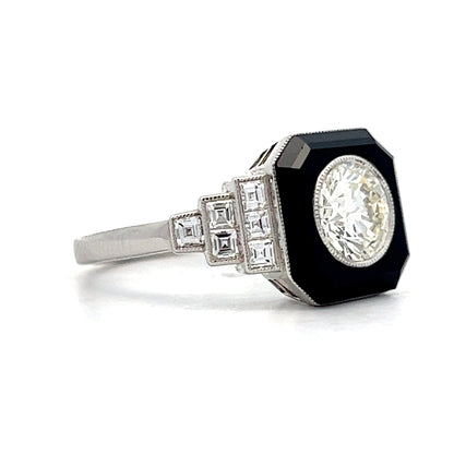 1.02 Transitional Cut Diamond Engagement Ring in Platinum