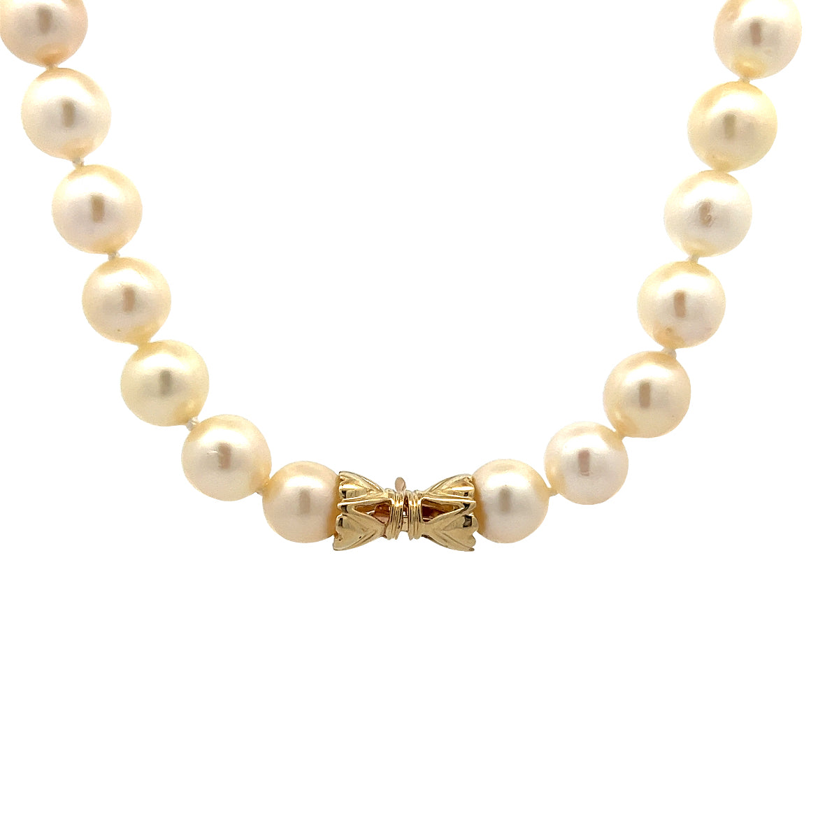 20 Inch Classic Pearl Necklace in 14k Yellow Gold