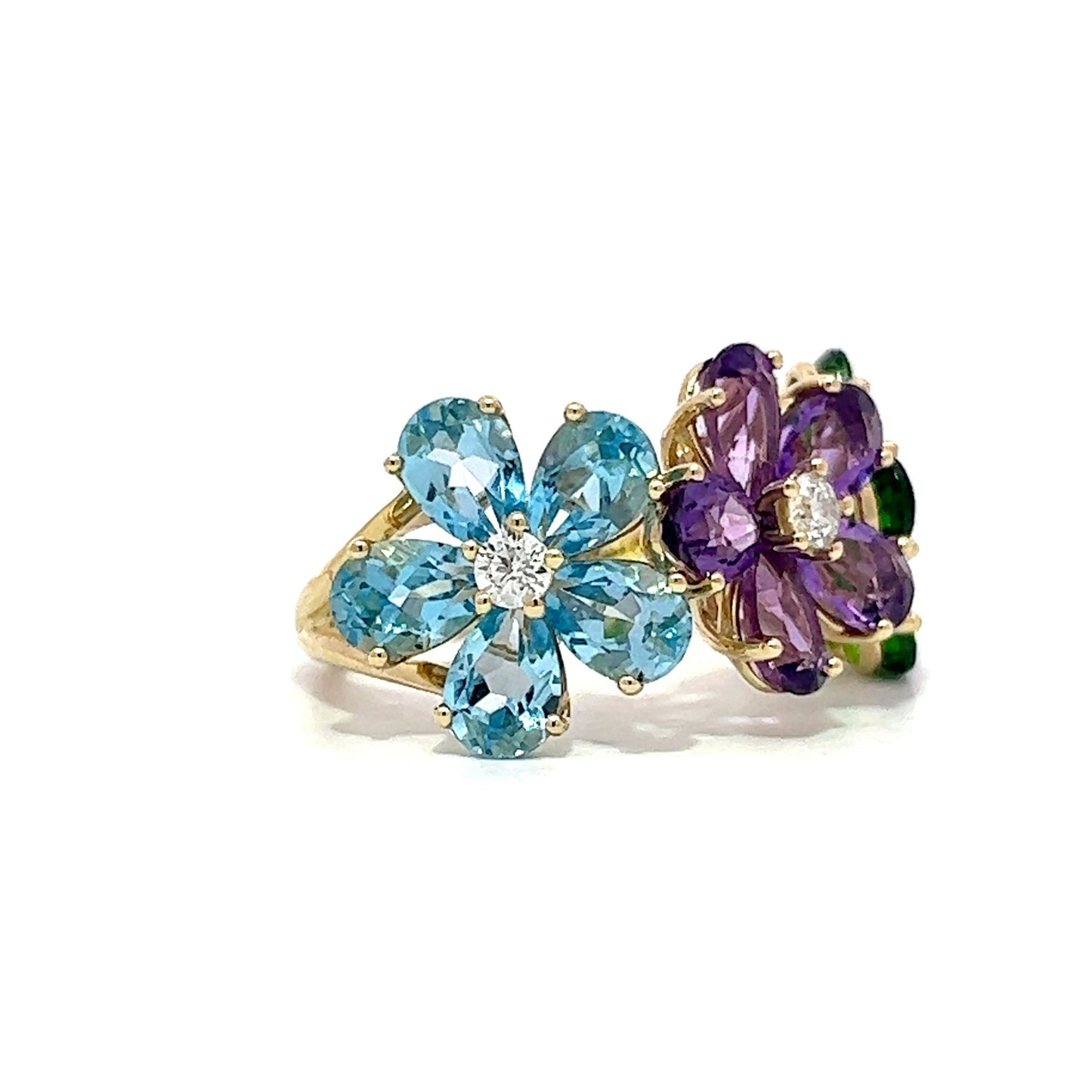 .24 Multi-Gemstone Cocktail Ring in 14k Yellow Gold