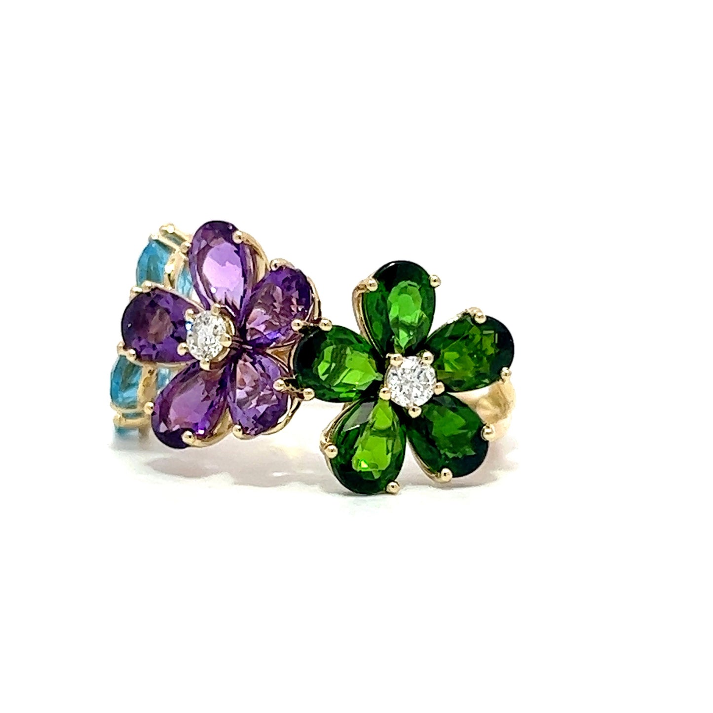 .24 Multi-Gemstone Cocktail Ring in 14k Yellow Gold