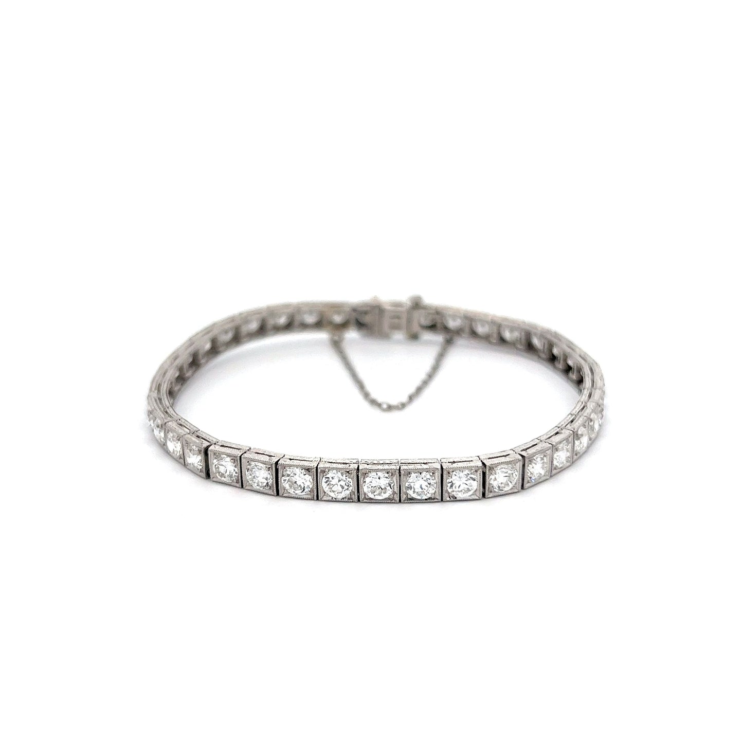 Vintage Art Deco Diamond Tennis Bracelet in Platinum