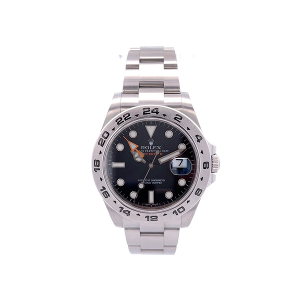 Rolex Explorer II Black Dial Orange Hand 216570 – Filigree Jewelers