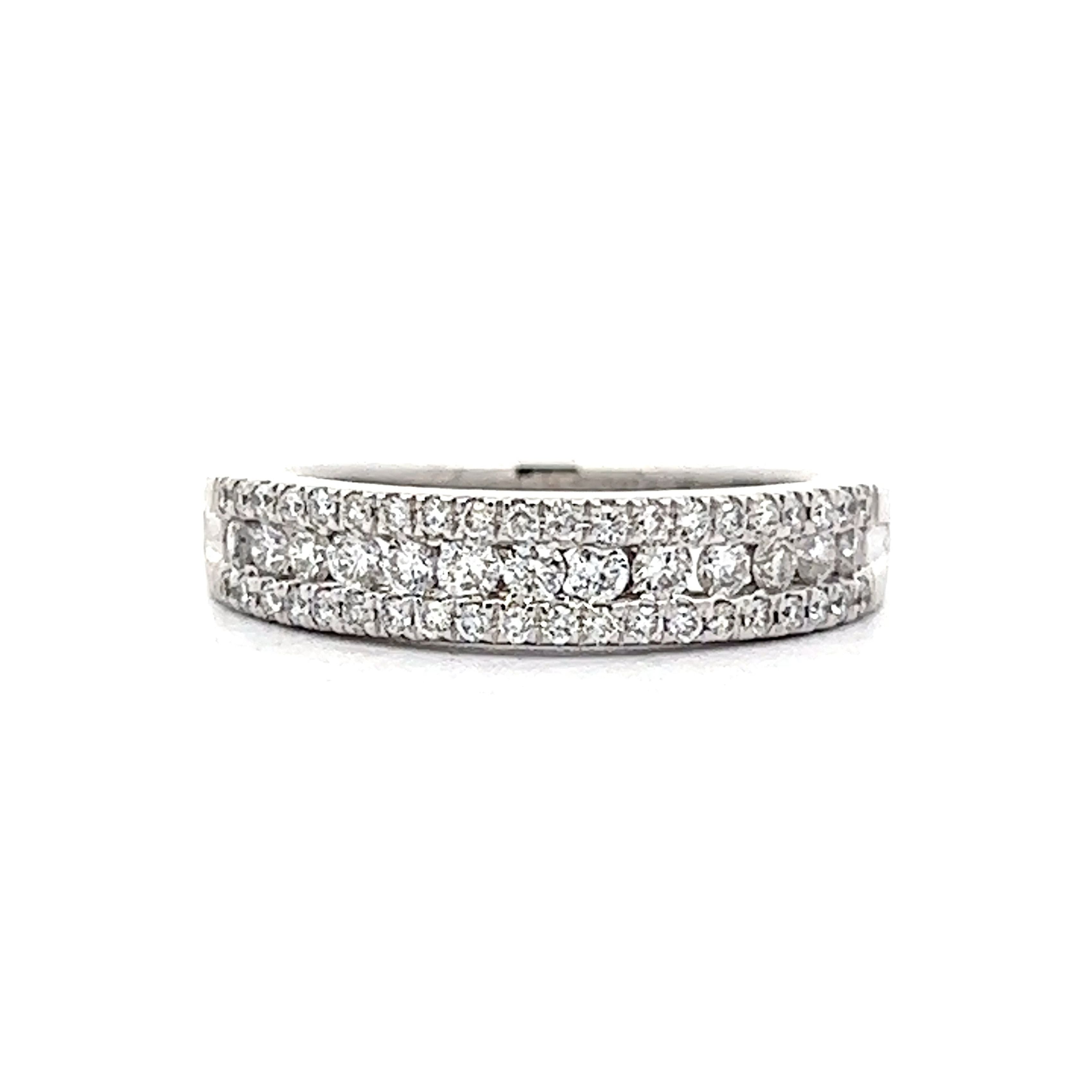 .30 Pave Diamond Stacking Ring in White Gold – Filigree Jewelers