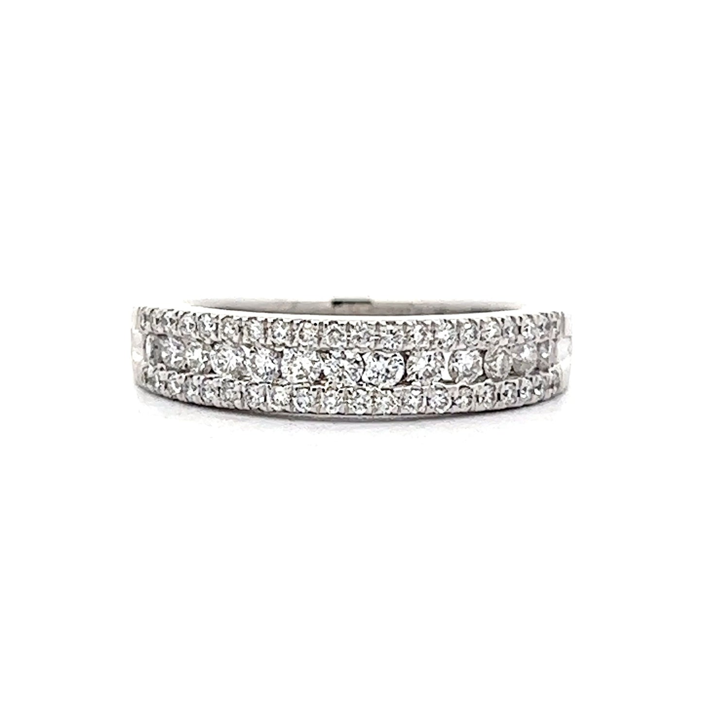 .30 Pave Diamond Stacking Ring in White Gold