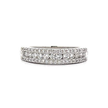 .30 Pave Diamond Stacking Ring in White Gold