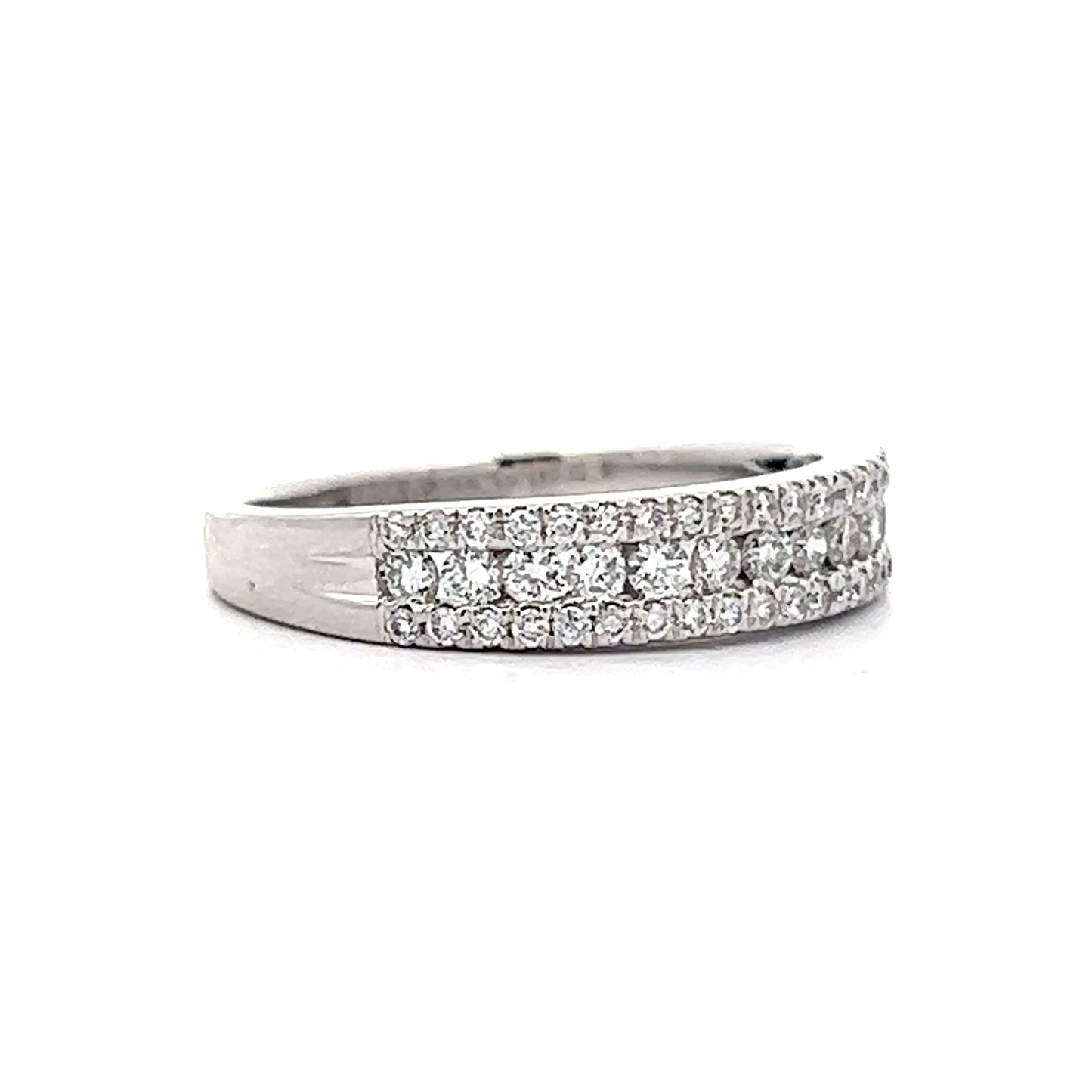 .30 Pave Diamond Stacking Ring in White Gold