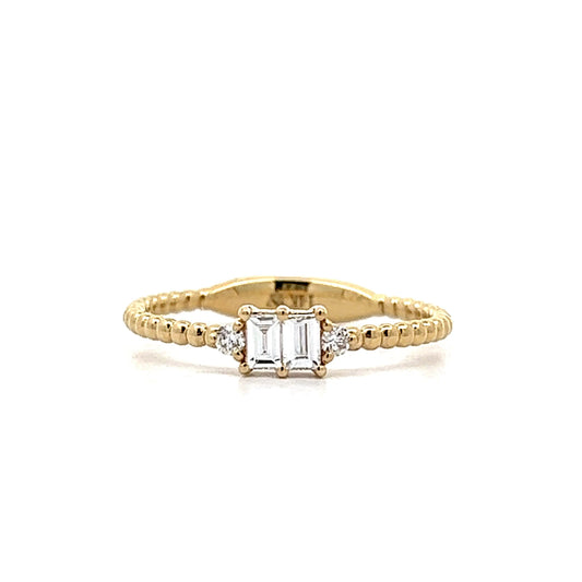 .15 Baguette Diamond Stacking Ring in Yellow Gold