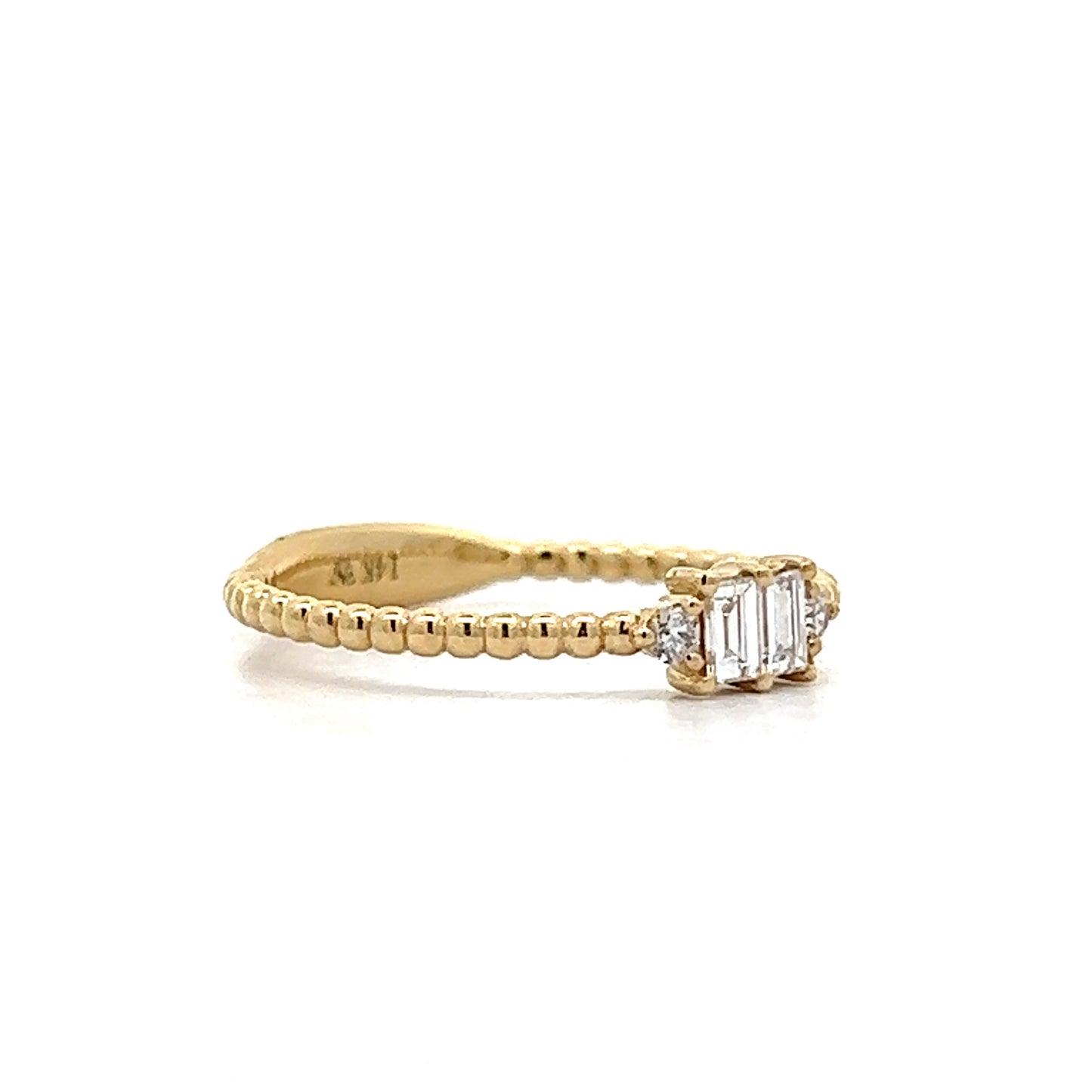 .15 Baguette Diamond Stacking Ring in Yellow Gold