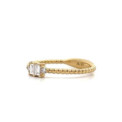 .15 Baguette Diamond Stacking Ring in Yellow Gold