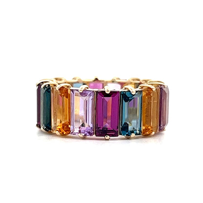 Multi-Gemstone Eternity Band in 14k Yellow Gold