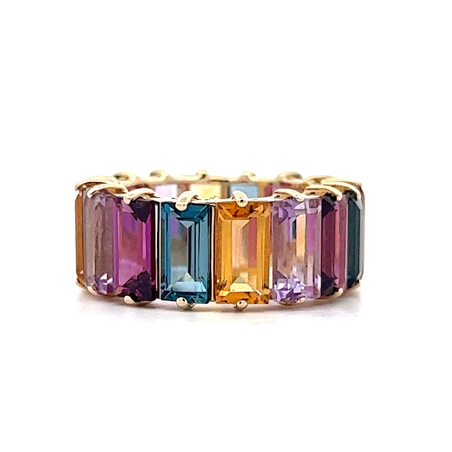 Multi-Gemstone Eternity Band in 14k Yellow Gold