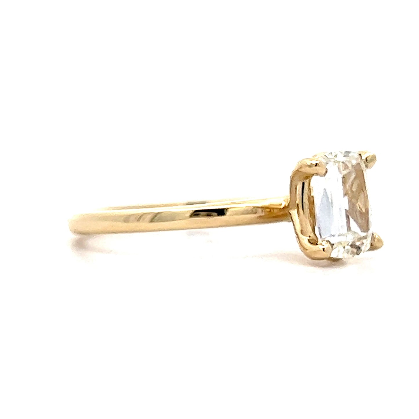 1.00 Cushion Cut Solitaire Engagement Ring in Yellow Gold