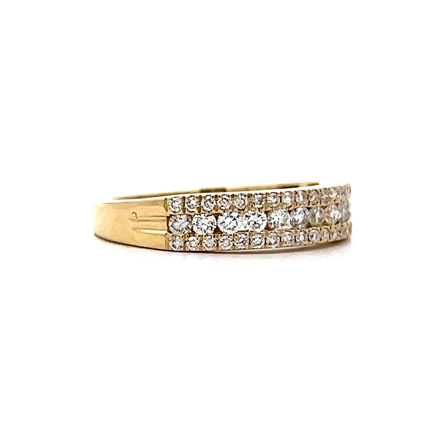 Stacked Pave Diamond Cocktail Ring 14k Yellow Gold