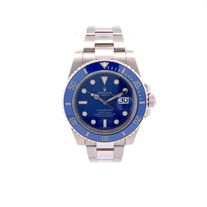 Rolex Submariner Date 'Smurf' 18K White Gold Blue Dial Blue Bezel 1166191LB