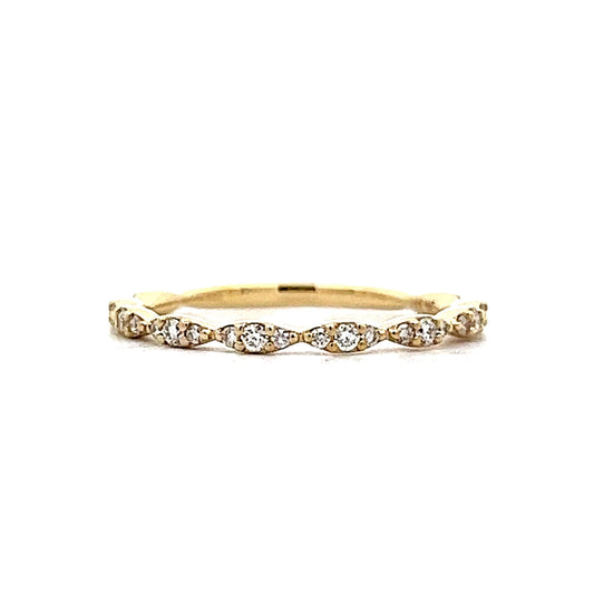 .24 Pave Diamond Wedding Band in 14k Yellow Gold