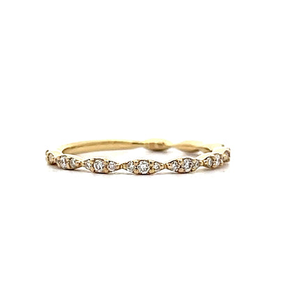 .24 Pave Diamond Wedding Band in 14k Yellow Gold