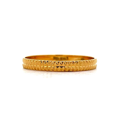 Simple Textured Stacking Band in 18k Yellow Gold