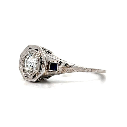 .36 Antique Art Deco Diamond Engagement Ring in 18k
