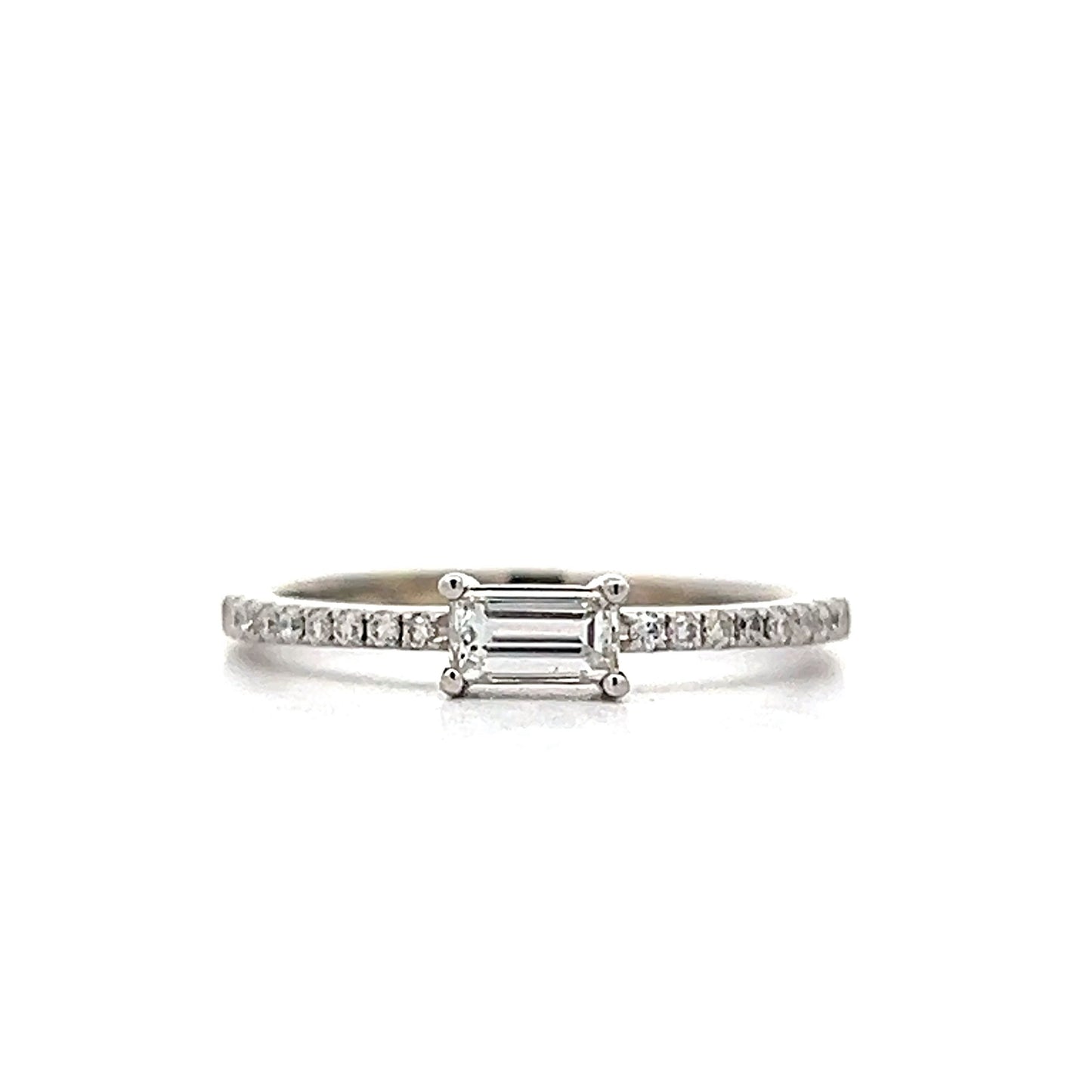 .34 Baguette Diamond Stacking Ring in 14k White Gold