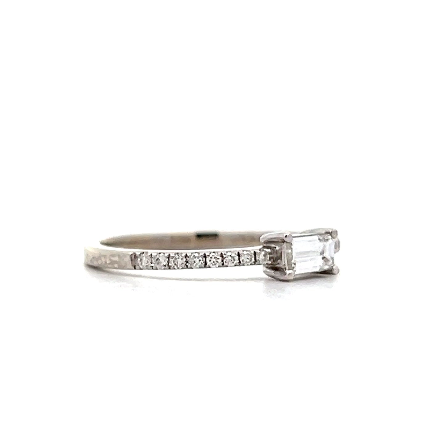 .34 Baguette Diamond Stacking Ring in 14k White Gold