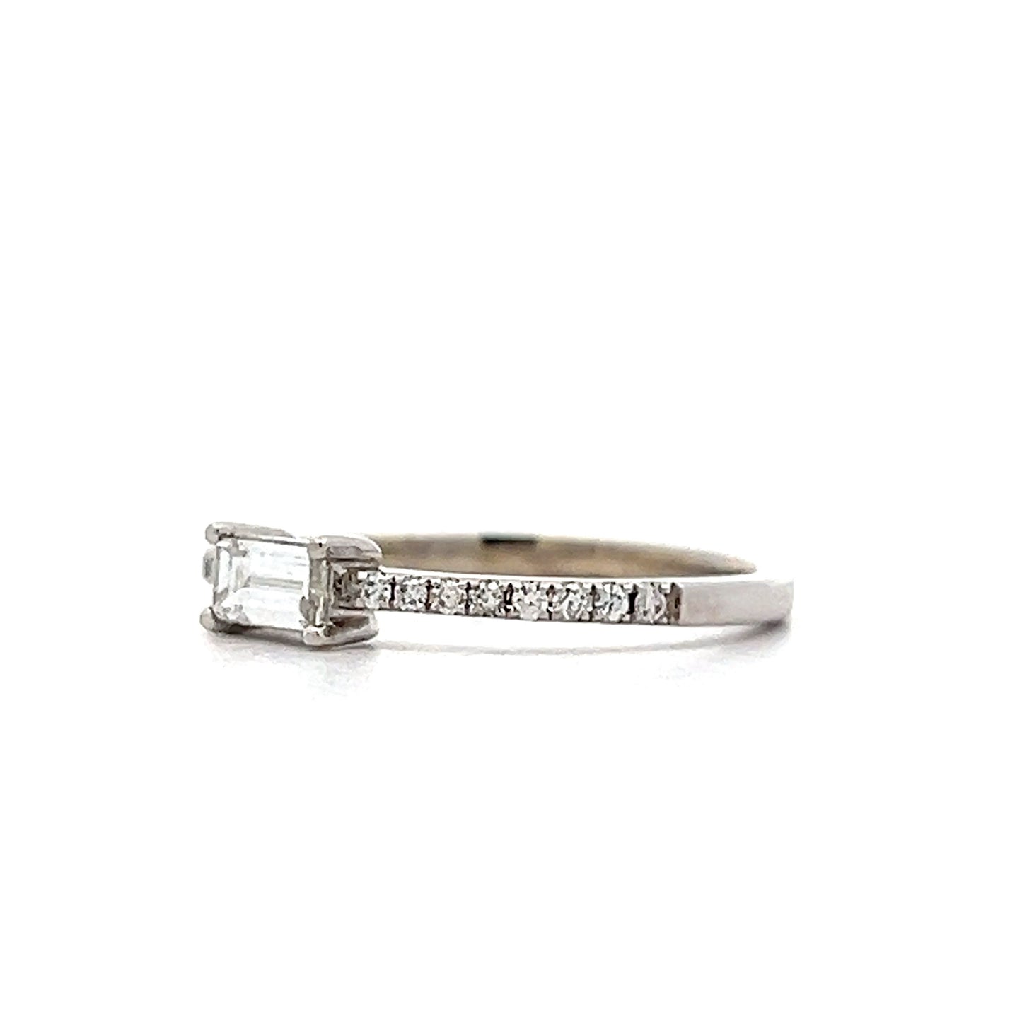 .34 Baguette Diamond Stacking Ring in 14k White Gold