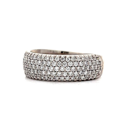 1.34 Wide Pave Diamond Band in 14k White Gold