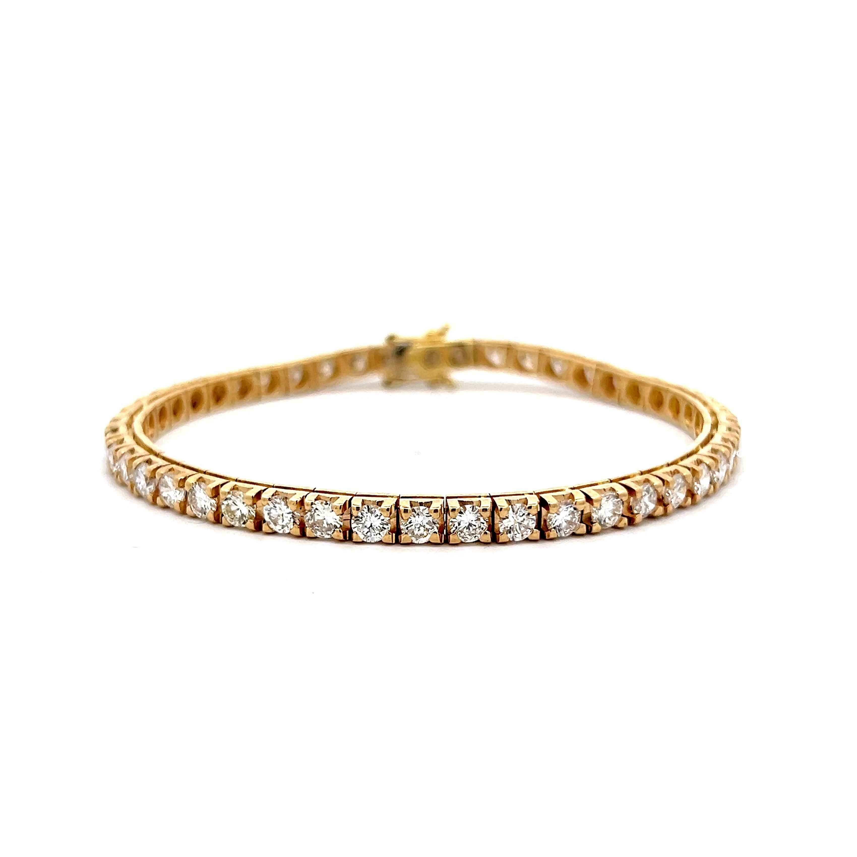 Emerald Cut Diamond Tennis Bracelet 14K Gold | LeMel – LeMel