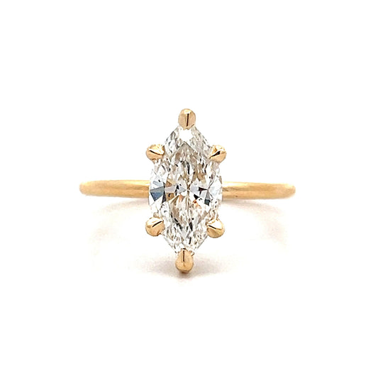 1.53 Marquise Diamond Engagement Ring in Yellow Gold