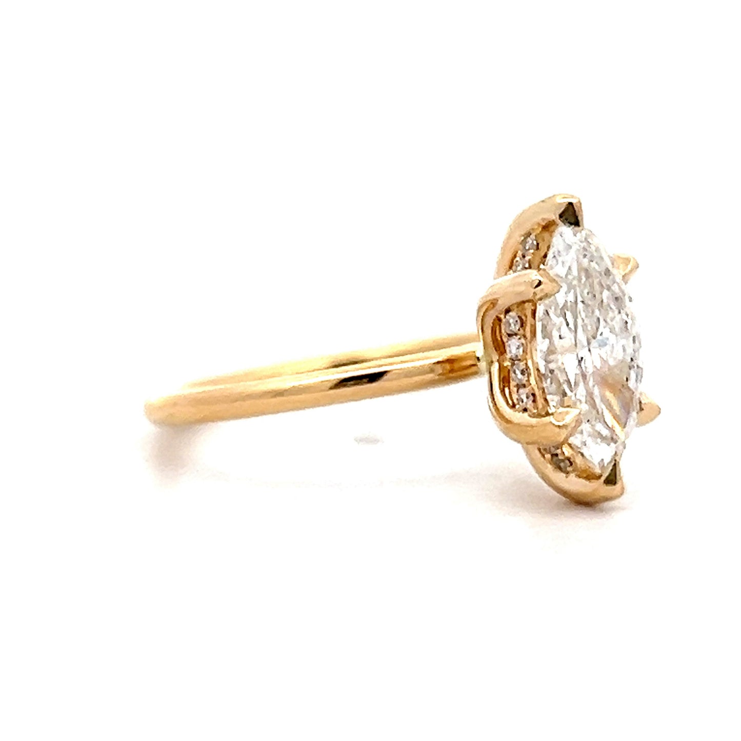 1.53 Marquise Diamond Engagement Ring in Yellow Gold