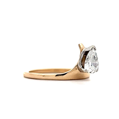 .76 Pear Diamond Solitaire Engagement Ring in Yellow Gold