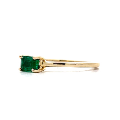 .56 Emerald Stacking Ring in 14k Yellow Gold