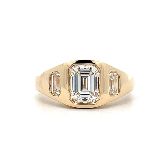 1.55 Emerald Cut Diamond Engagement Ring in Yellow Gold