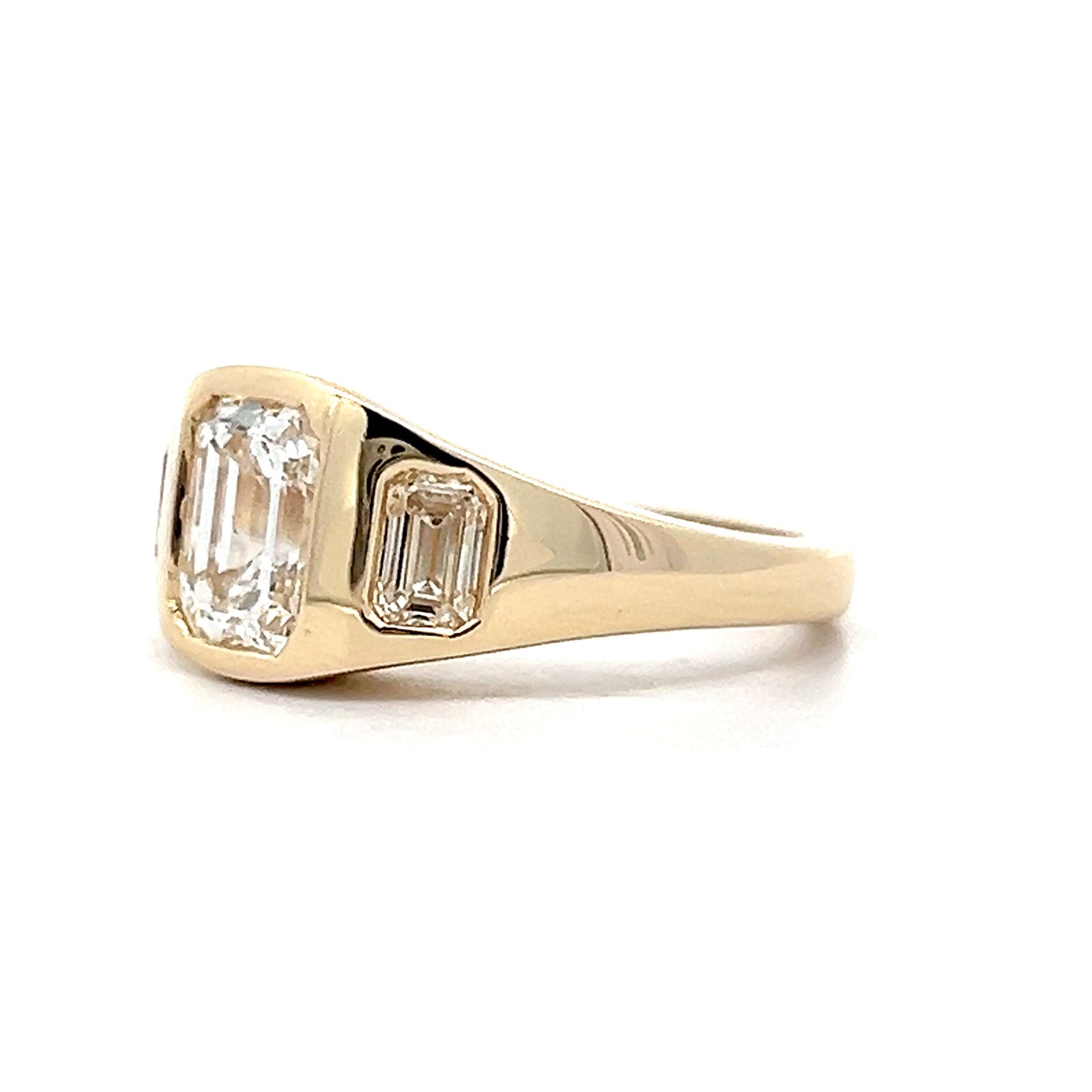 1.55 Emerald Cut Diamond Engagement Ring in Yellow Gold