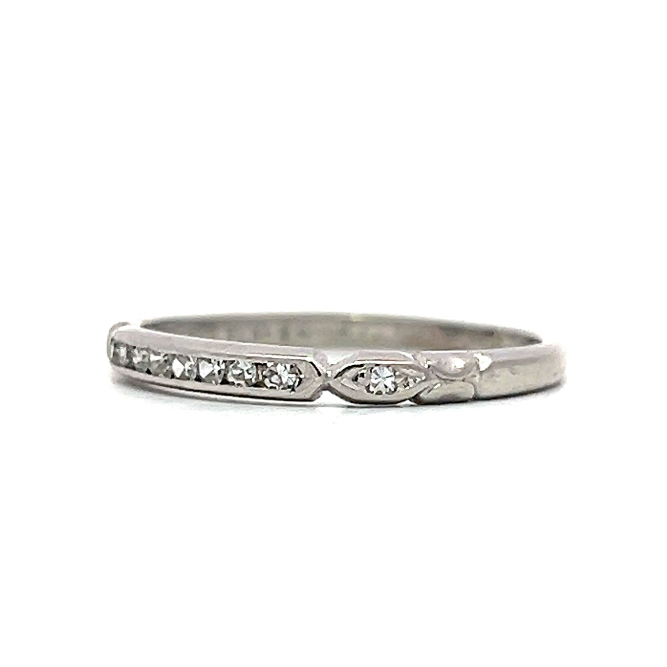 .10 Art Deco Diamond Wedding Band in Platinum - Filigree Jewelers