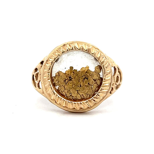 Vintage Mid-Century Gold Nugget Cocktail Ring in Yellow Gold