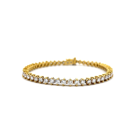 5.20 Round Diamond Tennis Bracelet in 14k Yellow Gold