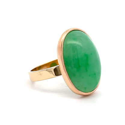 9.82 Cabochon Cut Jadeite in 14k Yellow Gold