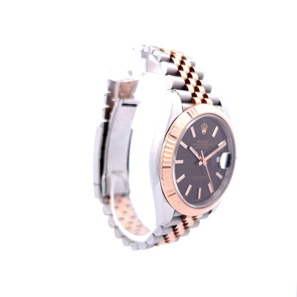 Rolex Datejust Two-Tone Jubilee Rose Gold Brown Dial 41mm 126331