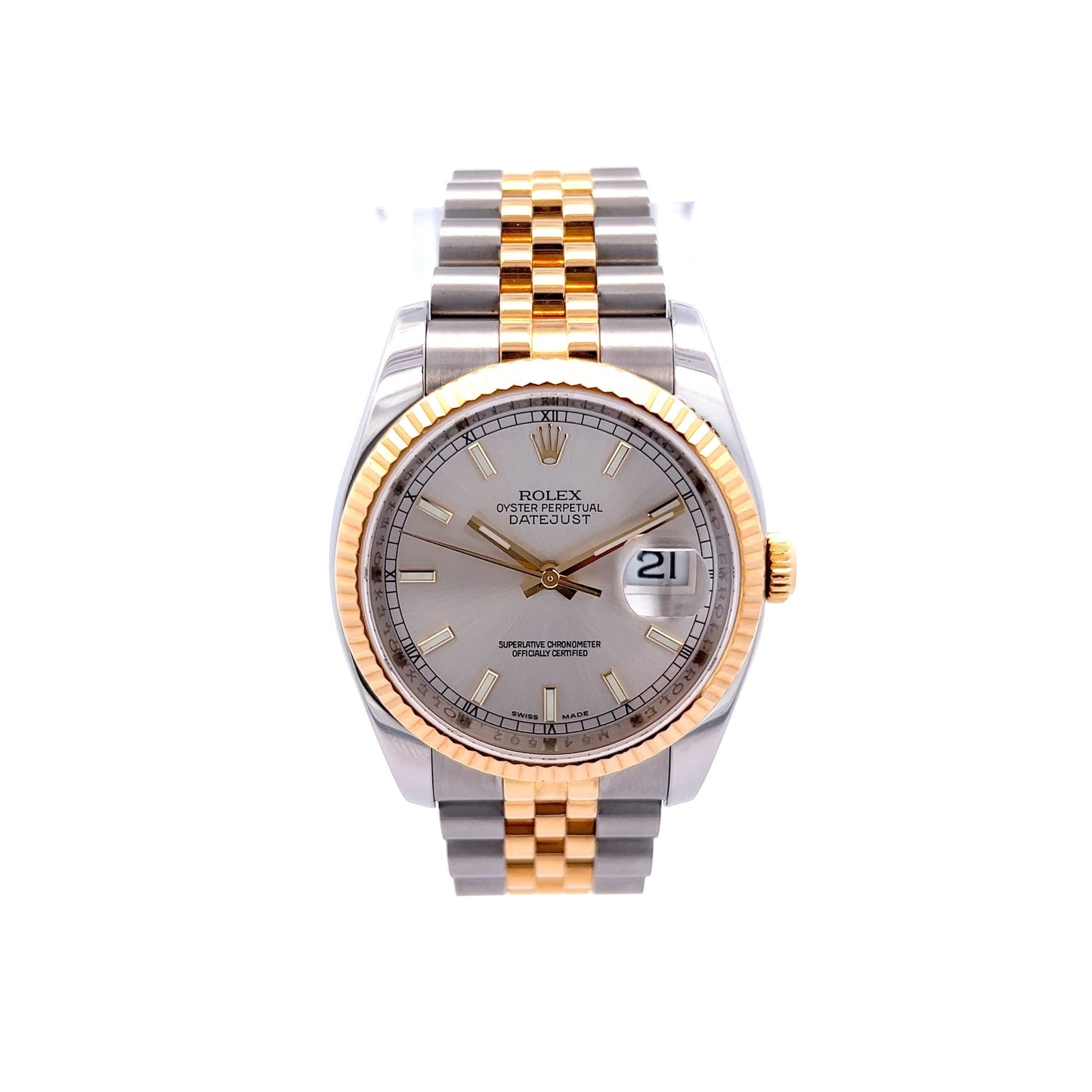 Rolex Two Tone Datejust Jubilee Silver Dial 116233