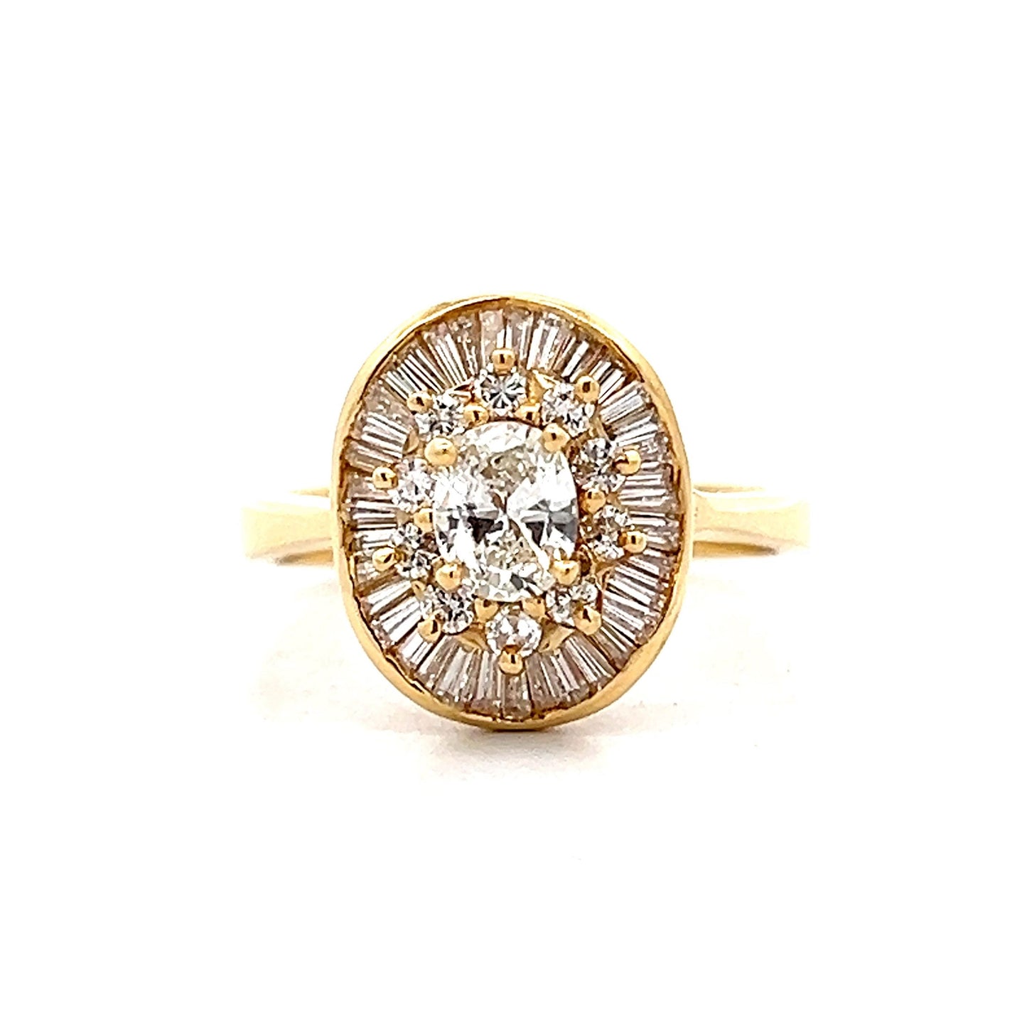 .40 Ballerina Halo Engagement Ring in 18k Yellow Gold