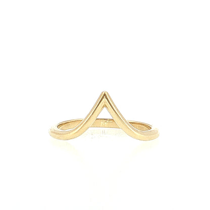 V-Shaped Contour Wedding Band 14k Yellow Gold