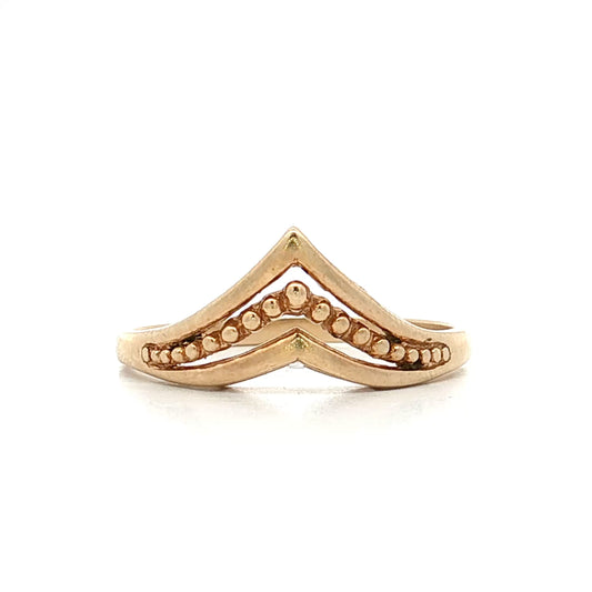 V Shaped Contoured Wedding Band 10k Yellow Gold
