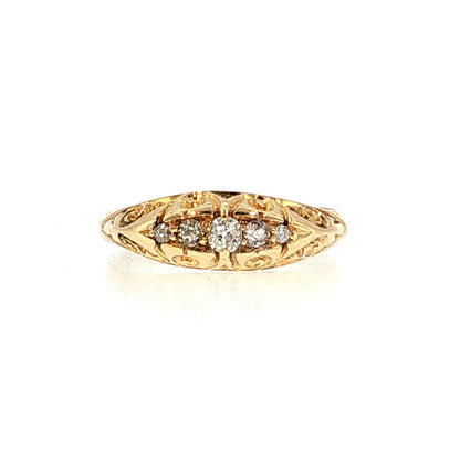 Victorian Diamond Filigree Stacking Ring 18k