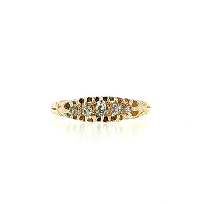 Victorian Diamond Five Stone Stacking Ring 18k